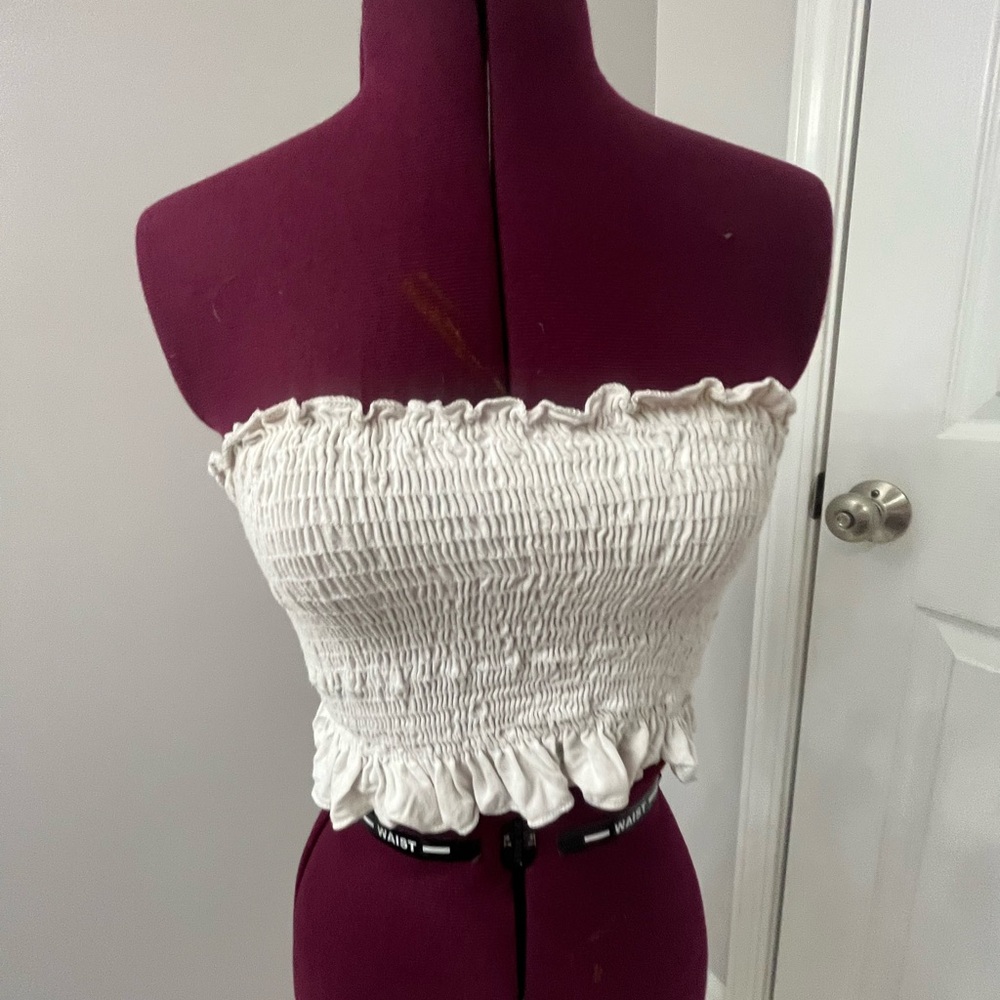 White Smocked Tube Top